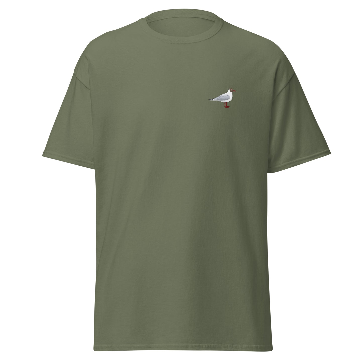 Black-headed Gull unisex bird T-shirt in Military Green