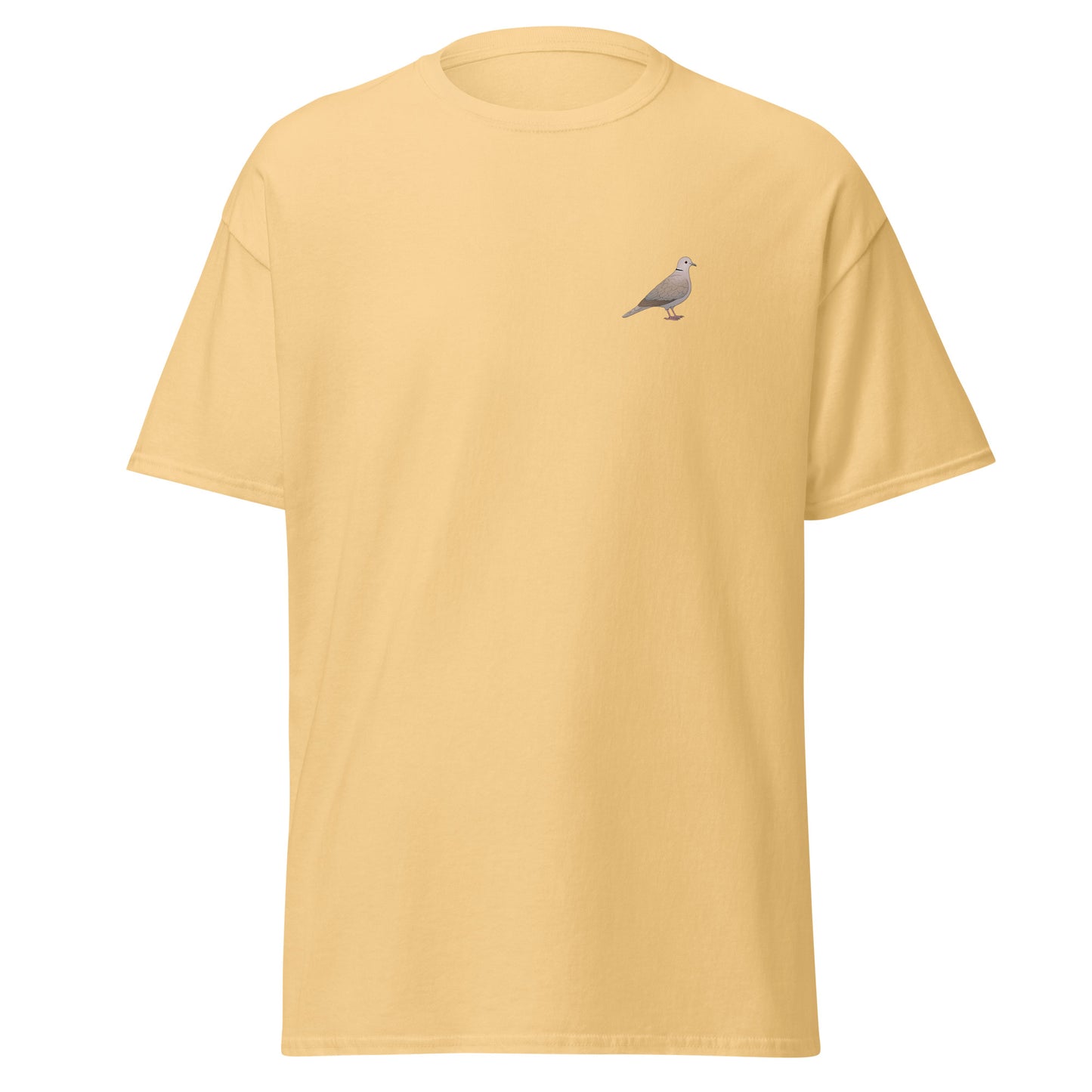 Collared Dove unisex bird T-shirt in Yellow Haze