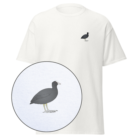 Birdex white default mockup - Coot Unisex Tee