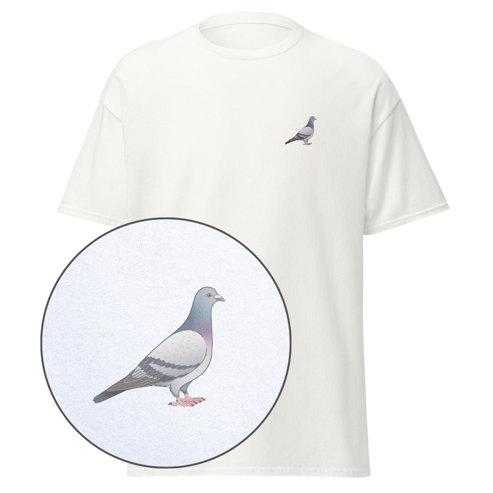 Birdex white default mockup - Feral Pigeon Unisex T-shirt