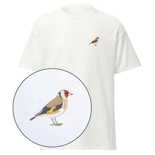 Birdex white default mockup - Goldfinch Unisex Tee