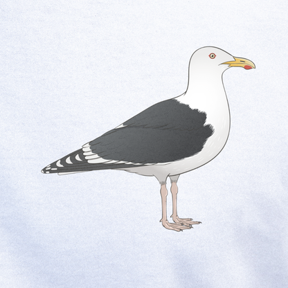 Birdex close-up mockup - Great Black Backed Gull Unisex T-shirt
