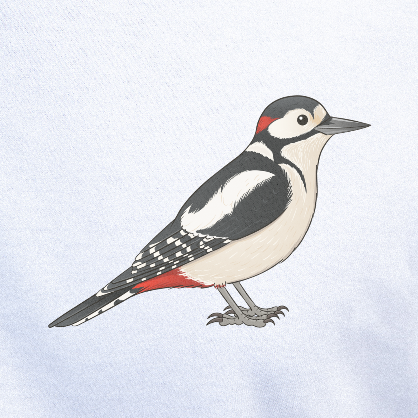 Birdex close-up mockup - Great Spotted Woodpecker Unisex T-shirt