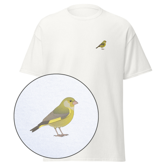 Birdex white default mockup - Greenfinch Unisex Tee