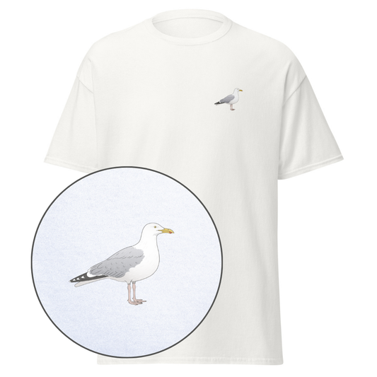 Birdex white default mockup - Herring Gull Unisex Tee