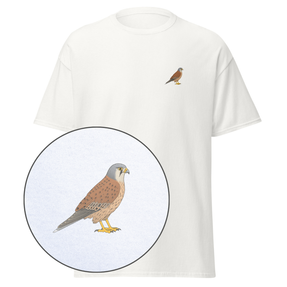 Birdex white default mockup - Kestrel Unisex Tee