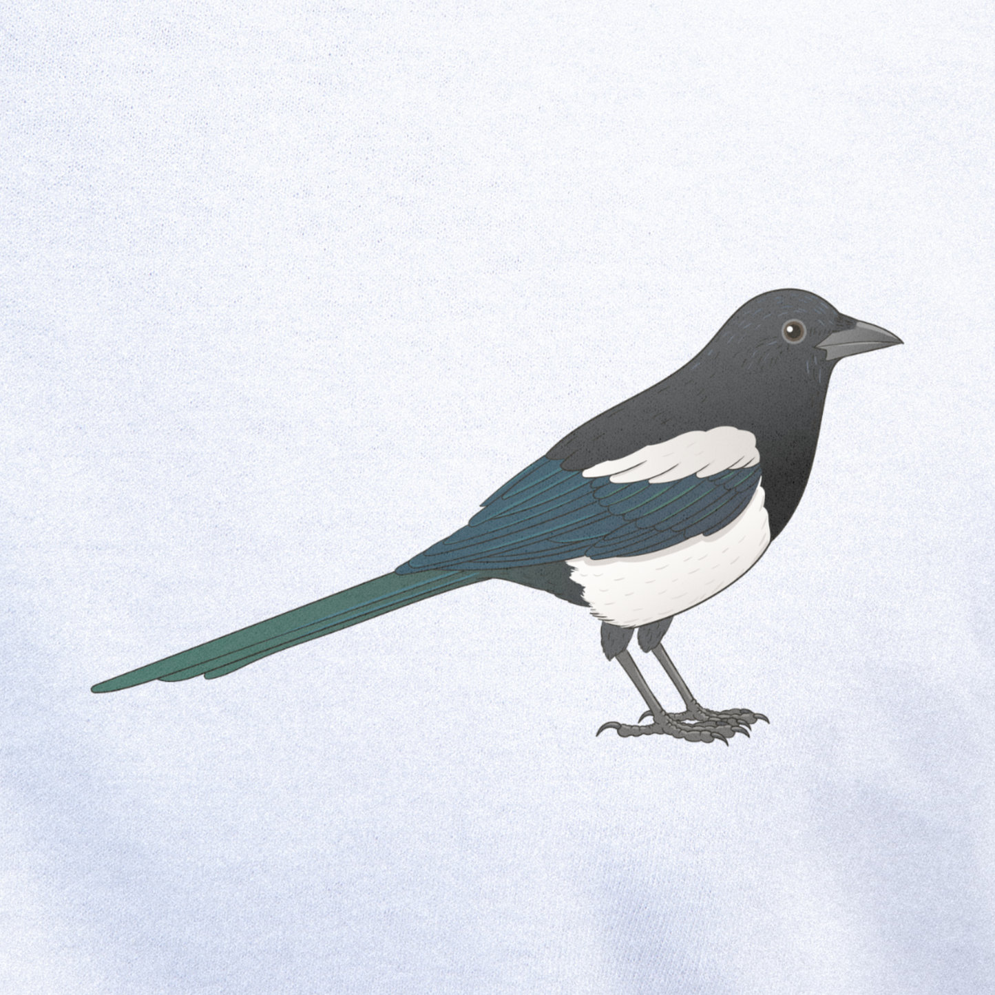 Birdex close-up mockup - Magpie Unisex T-shirt