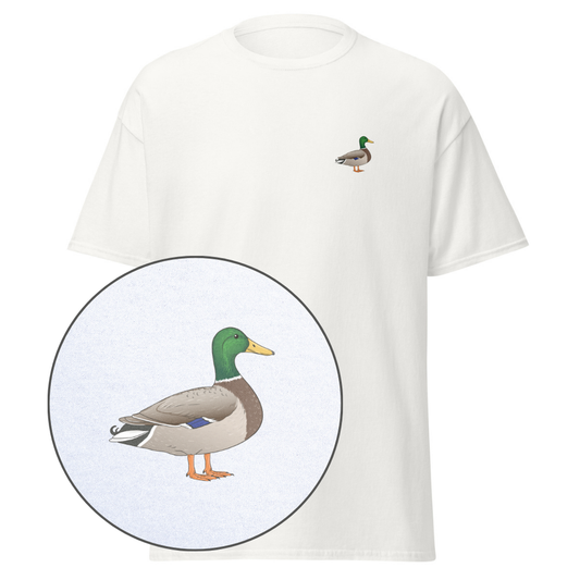 Birdex white default mockup - Mallard Unisex Tee