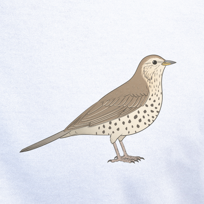 Birdex close-up mockup - Mistle Thrush Unisex T-shirt