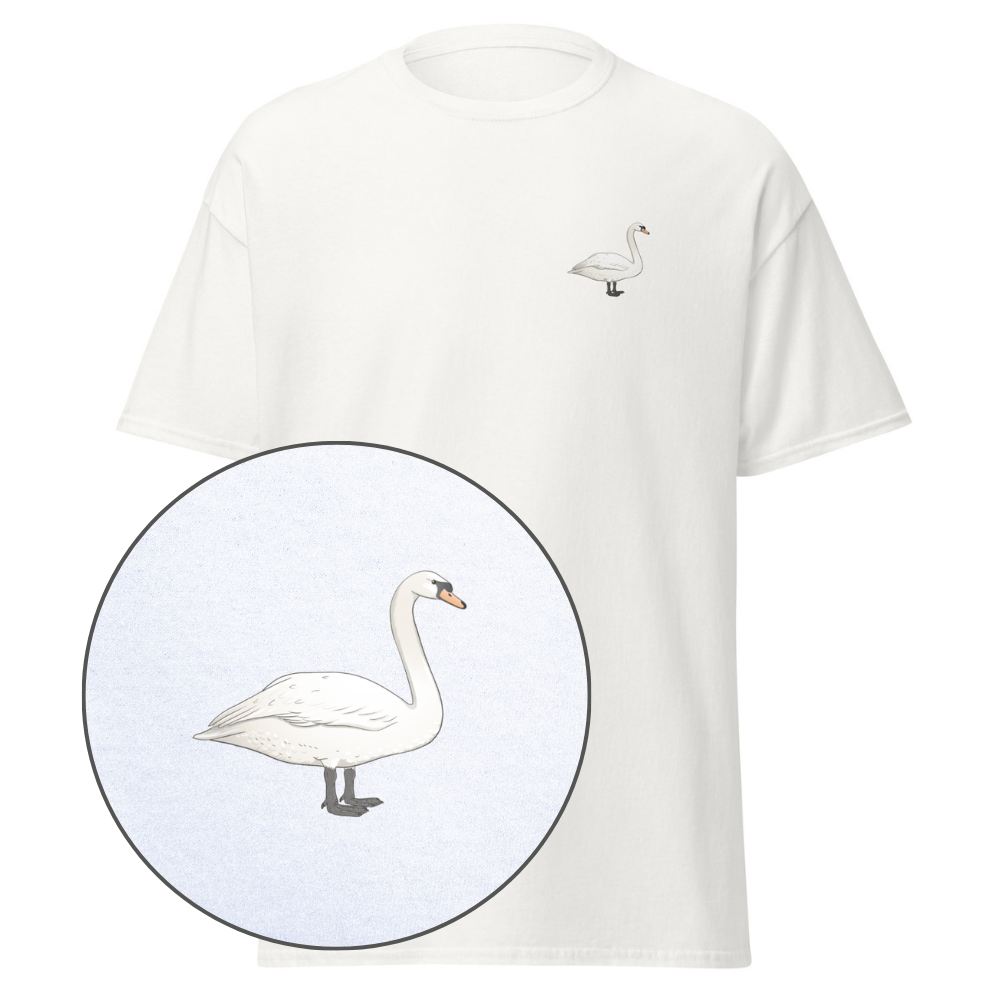 Birdex white default mockup - Mute Swan Unisex Tee