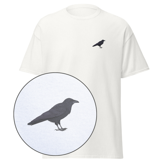 Birdex white default mockup - Raven Unisex Tee
