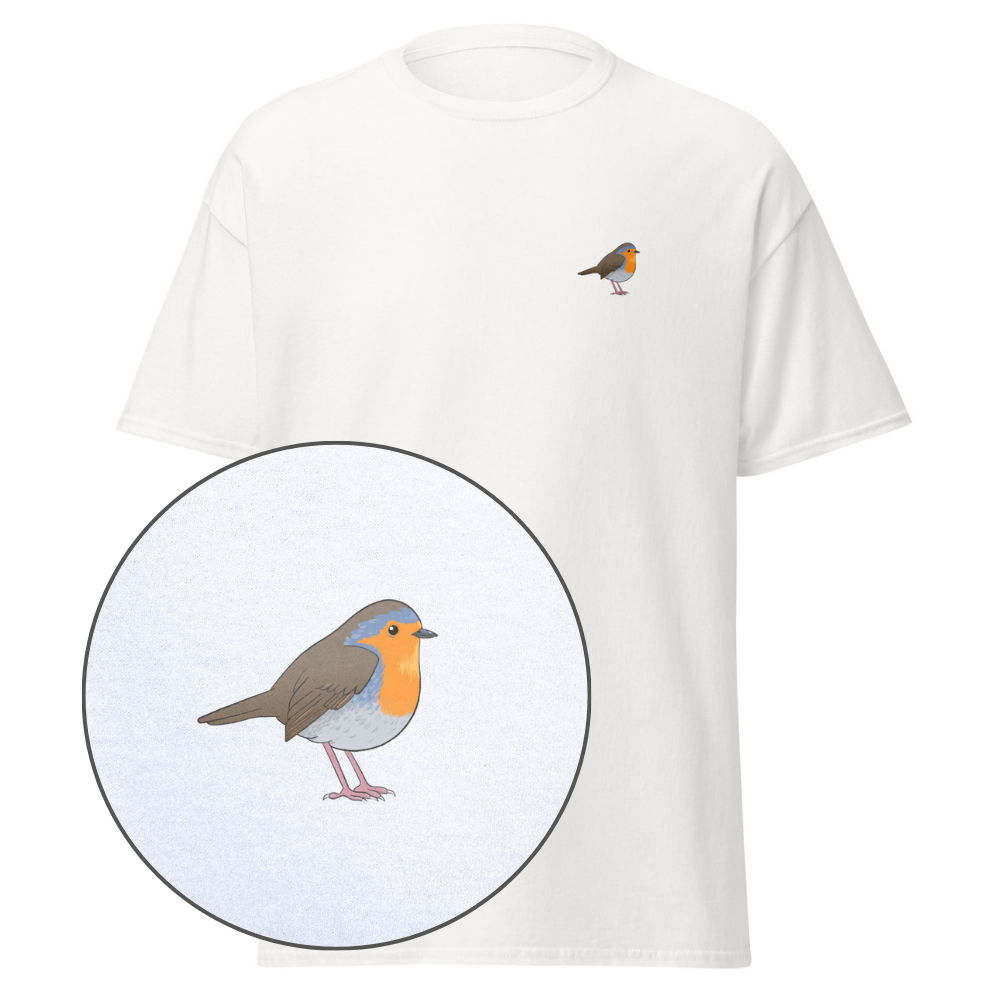 Birdex white default mockup - Robin Unisex T-shirt
