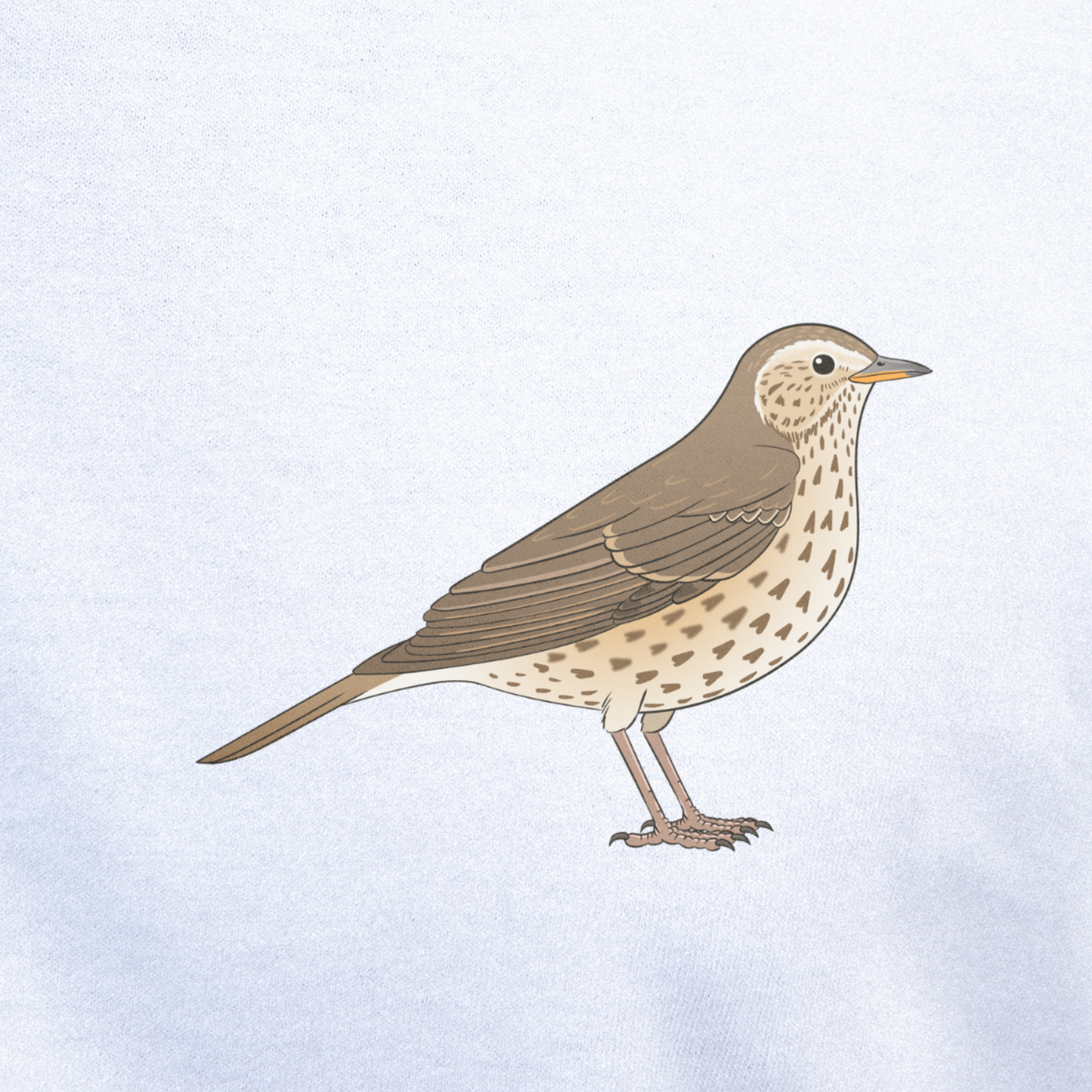 Birdex close-up mockup - Song Thrush Unisex T-shirt