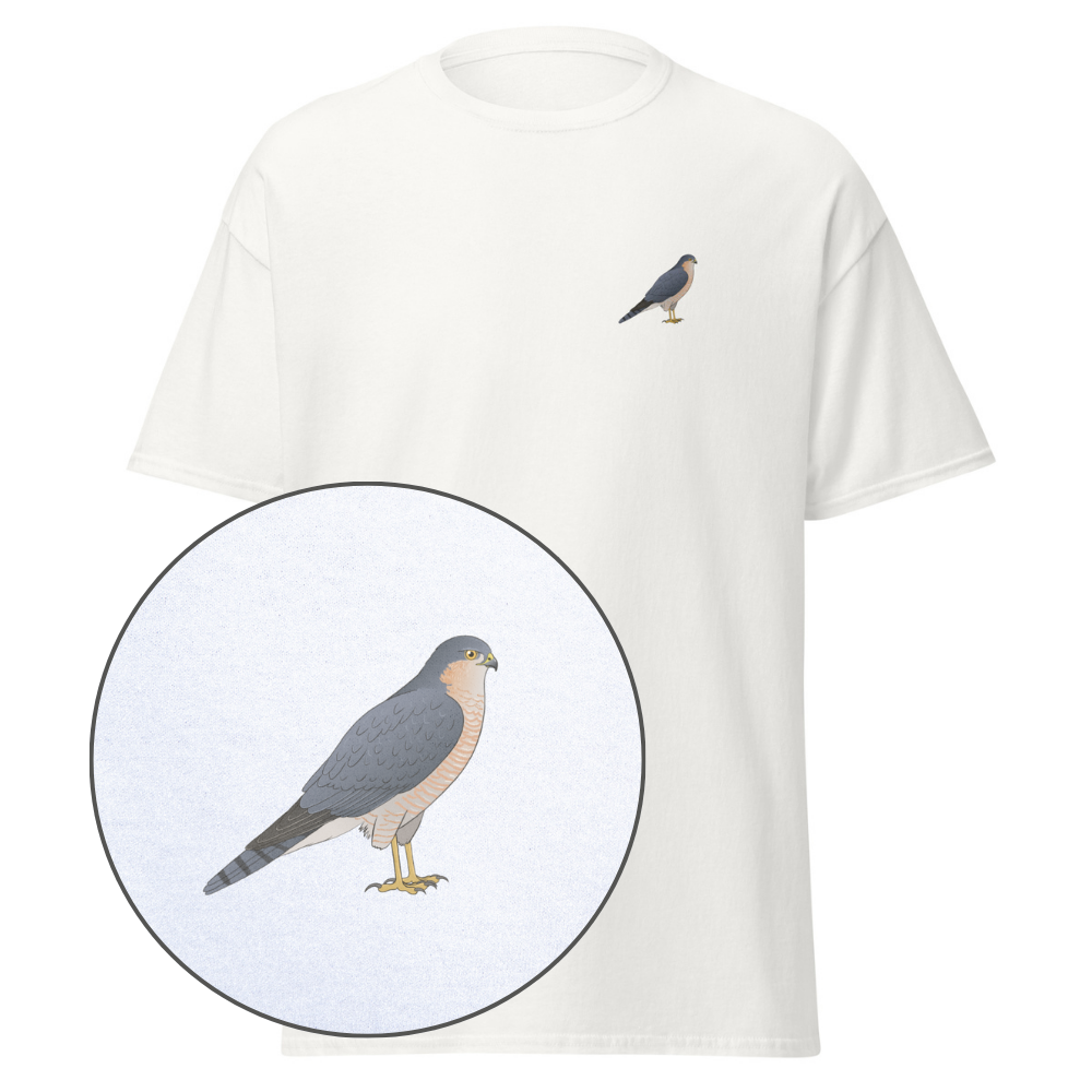 Birdex white default mockup - Sparrowhawk Unisex Tee