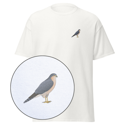 Birdex white default mockup - Sparrowhawk Unisex Tee