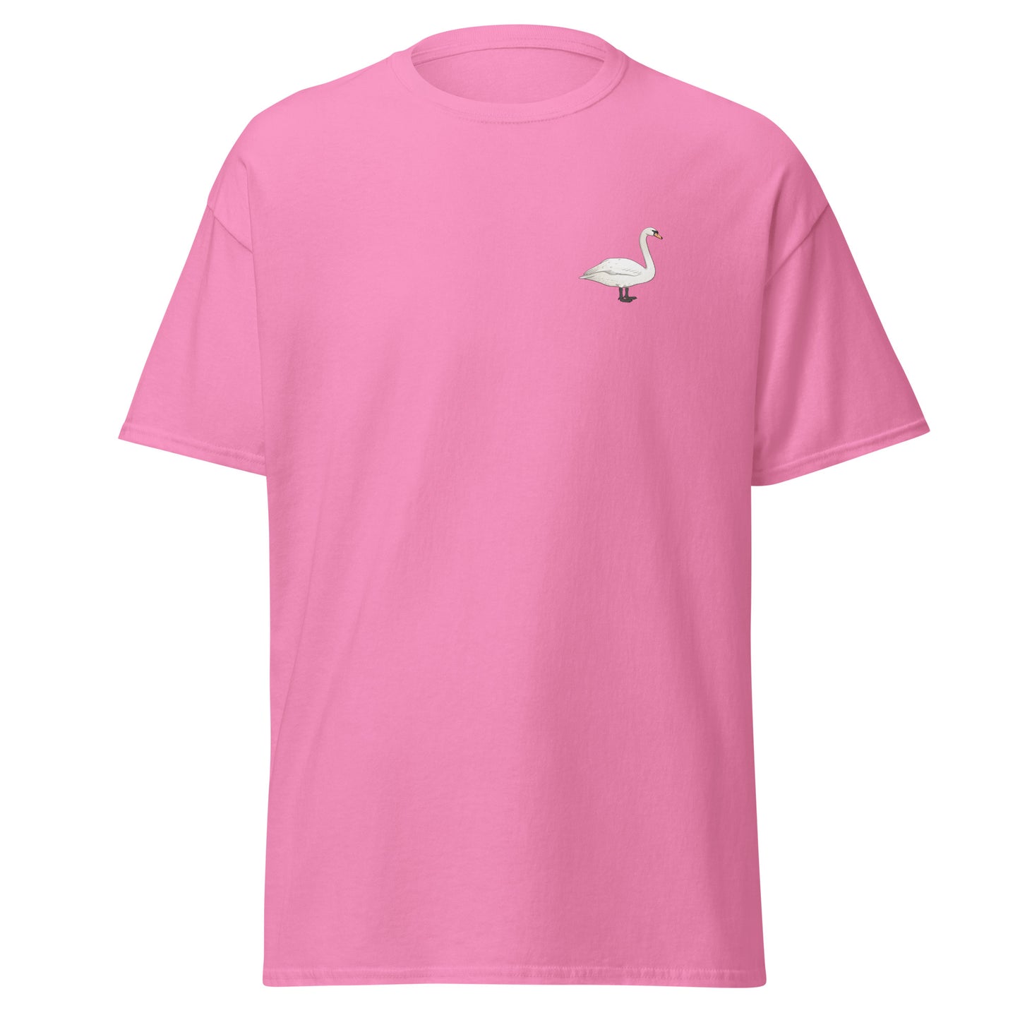Mute Swan unisex bird T-shirt in Azalea