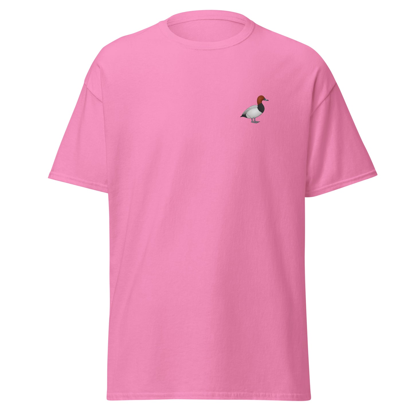 Pochard unisex bird T-shirt in Azalea