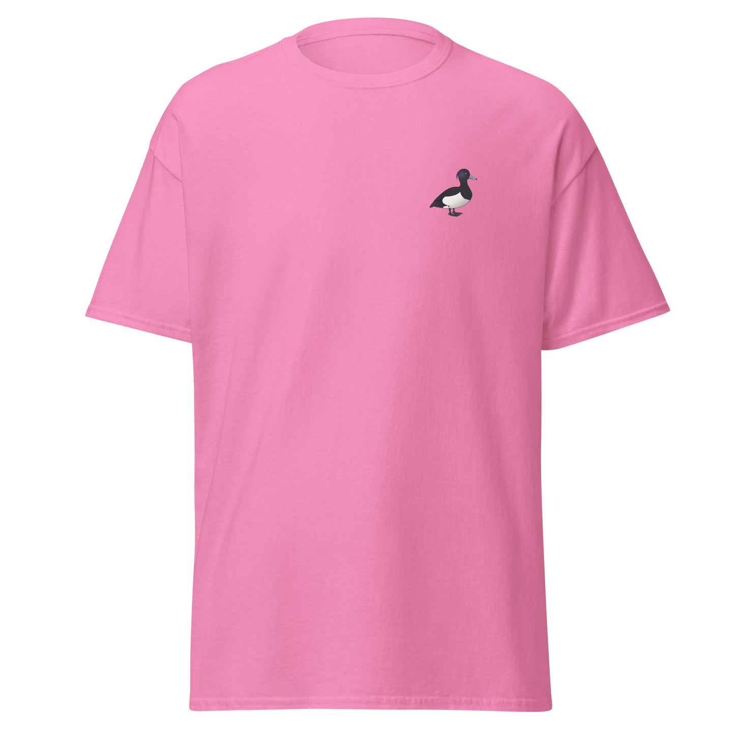 Tufted Duck unisex bird T-shirt in Azalea
