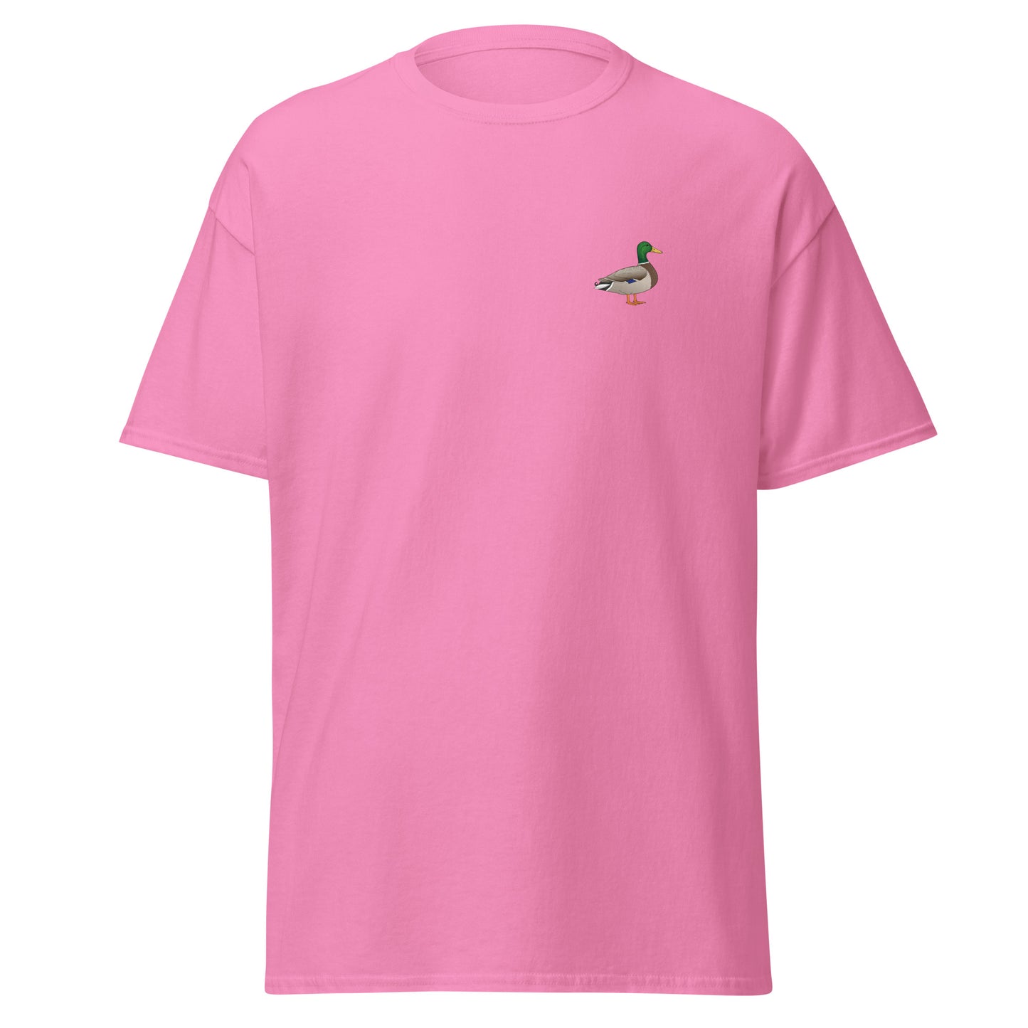 Mallard unisex bird T-shirt in Azalea