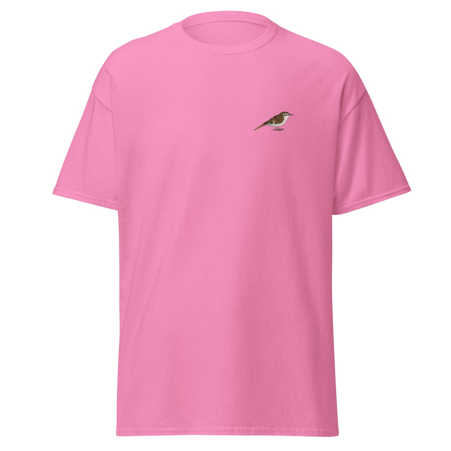 Treecreeper unisex bird T-shirt in Azalea
