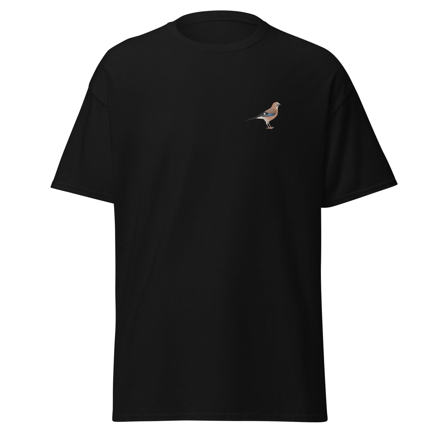 Jay unisex bird T-shirt in Black
