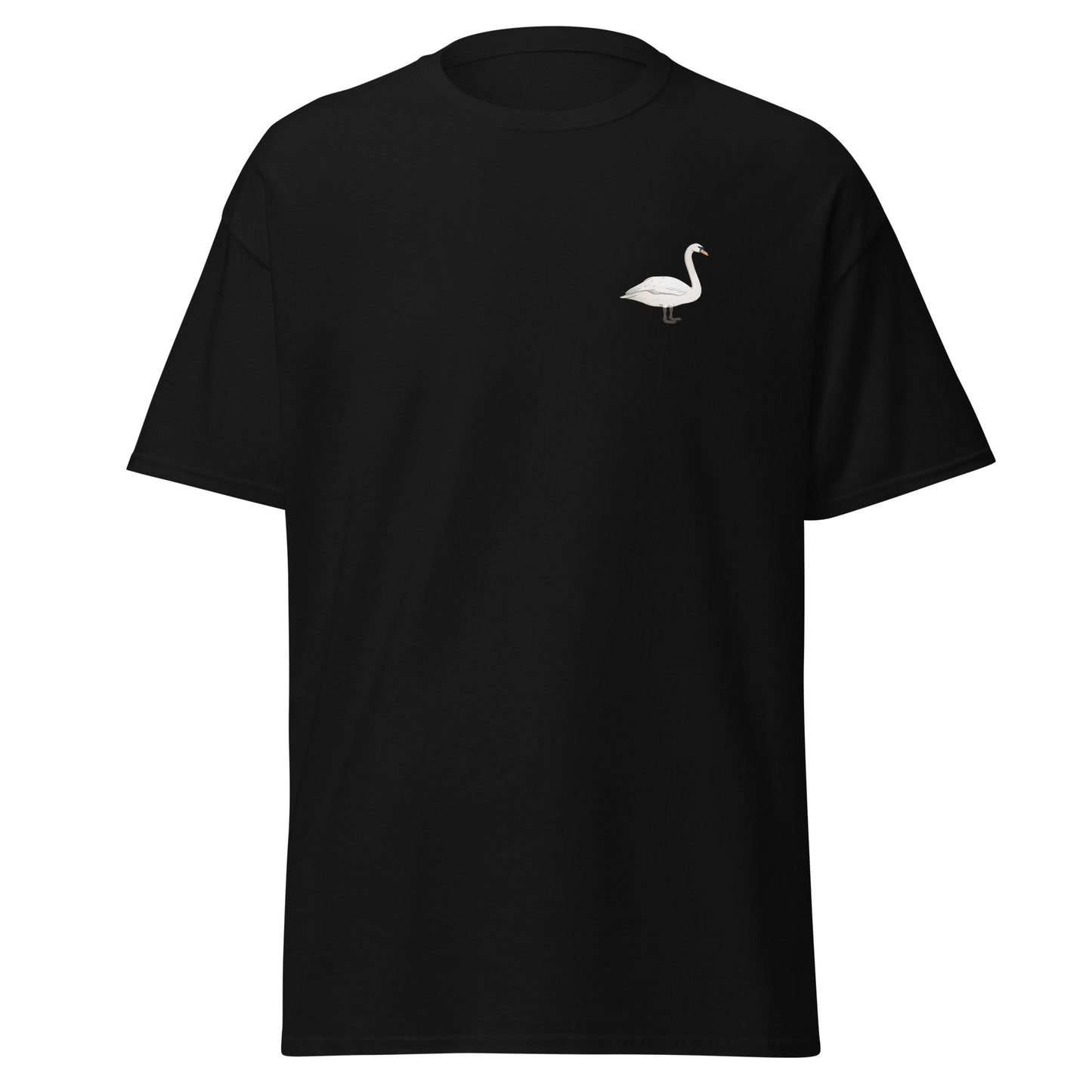 Mute Swan unisex bird T-shirt in Black