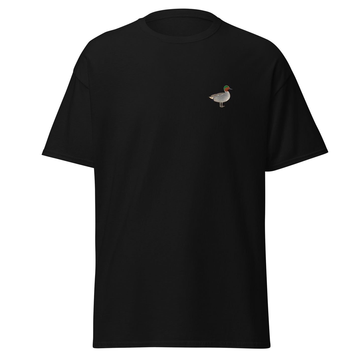 Teal unisex bird T-shirt in Black