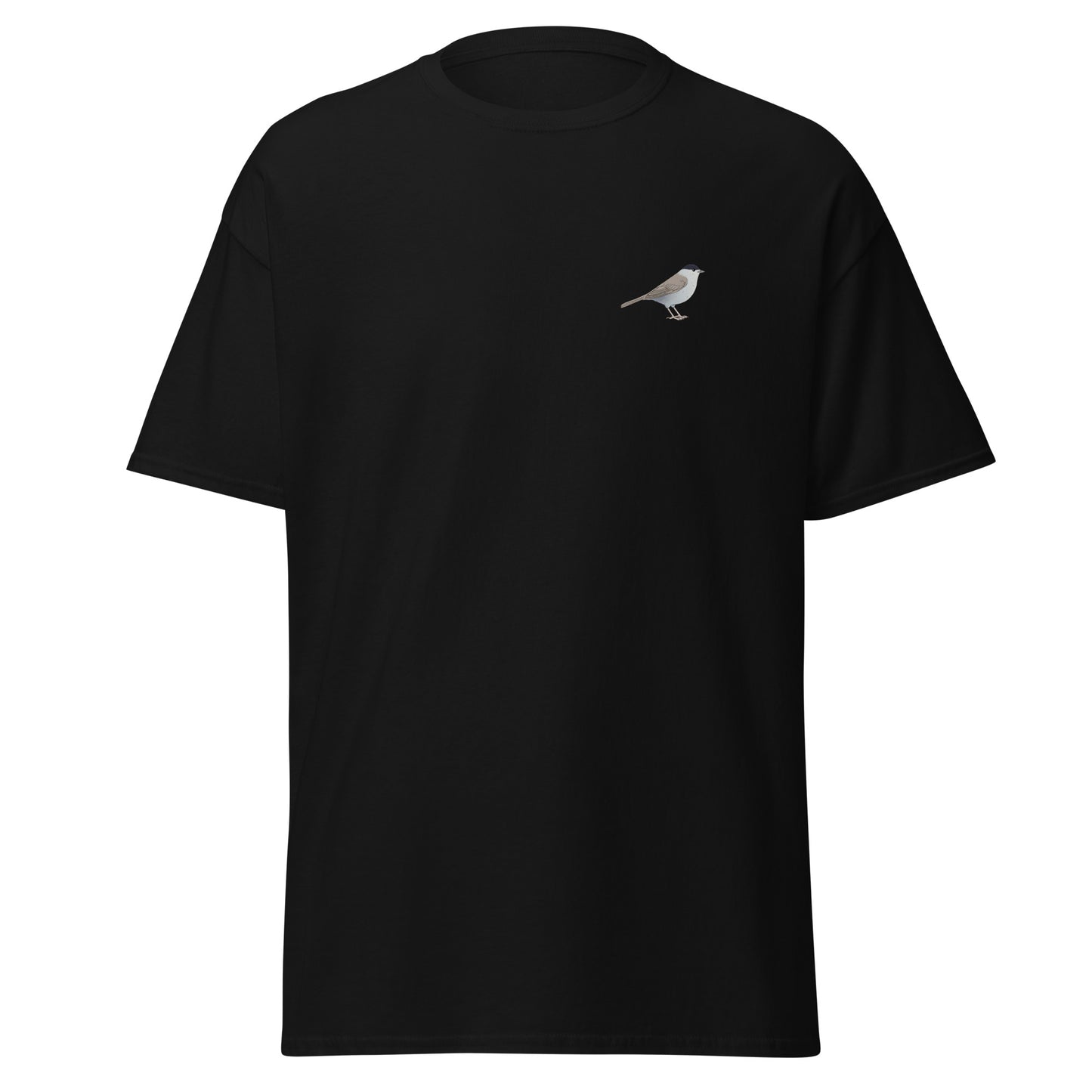 Blackcap unisex bird T-shirt in Black