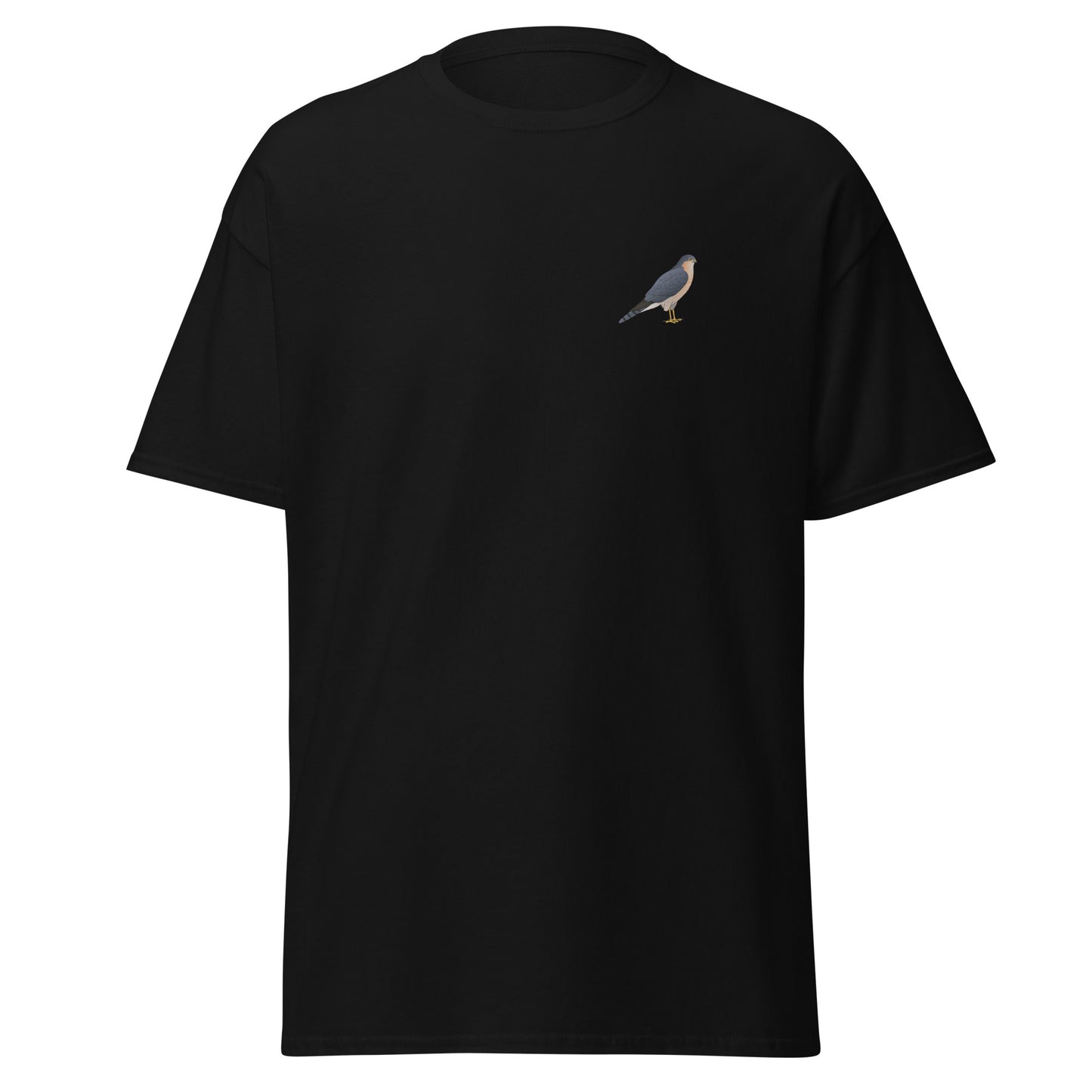 Sparrowhawk unisex bird T-shirt in Black
