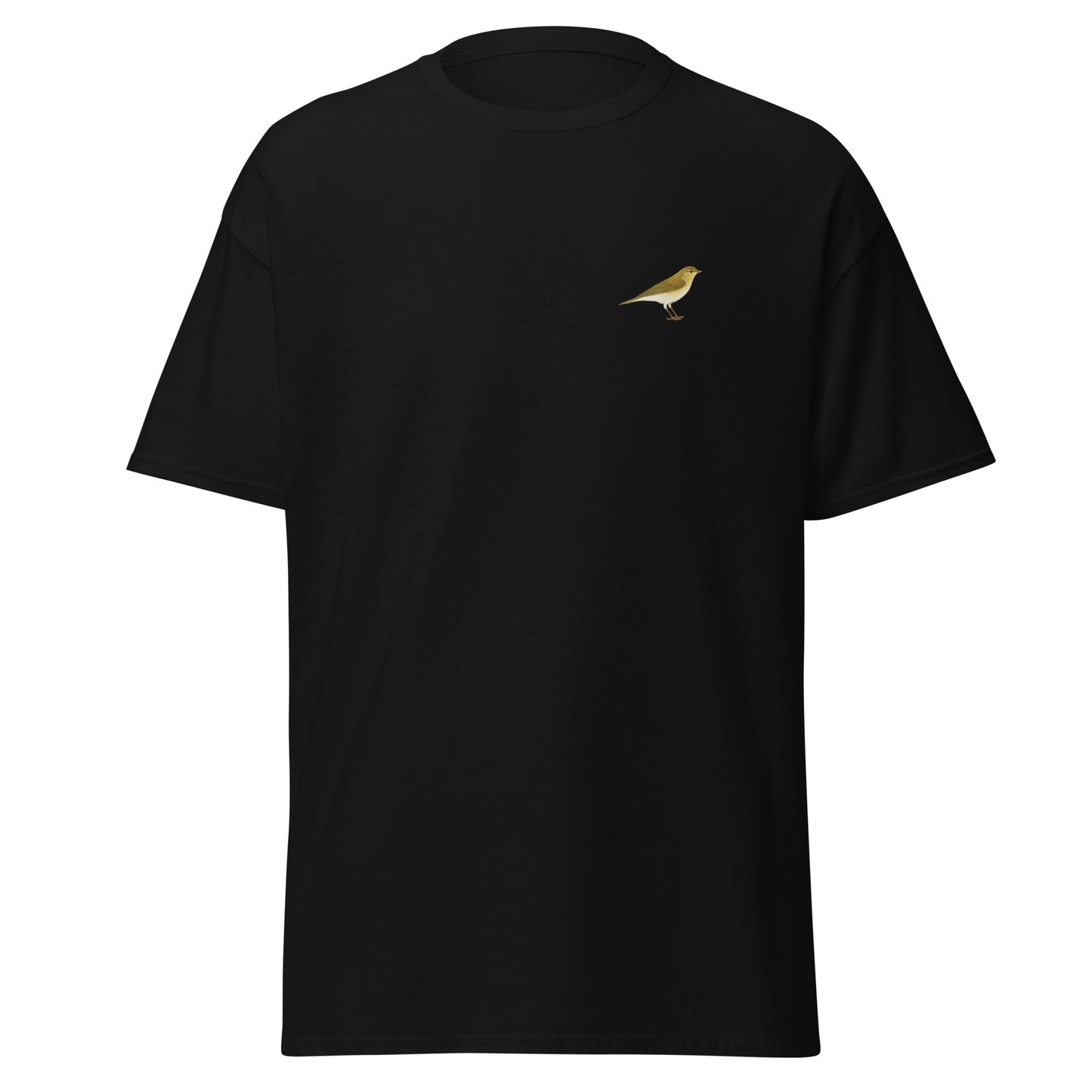 Willow Warbler unisex bird T-shirt in Black