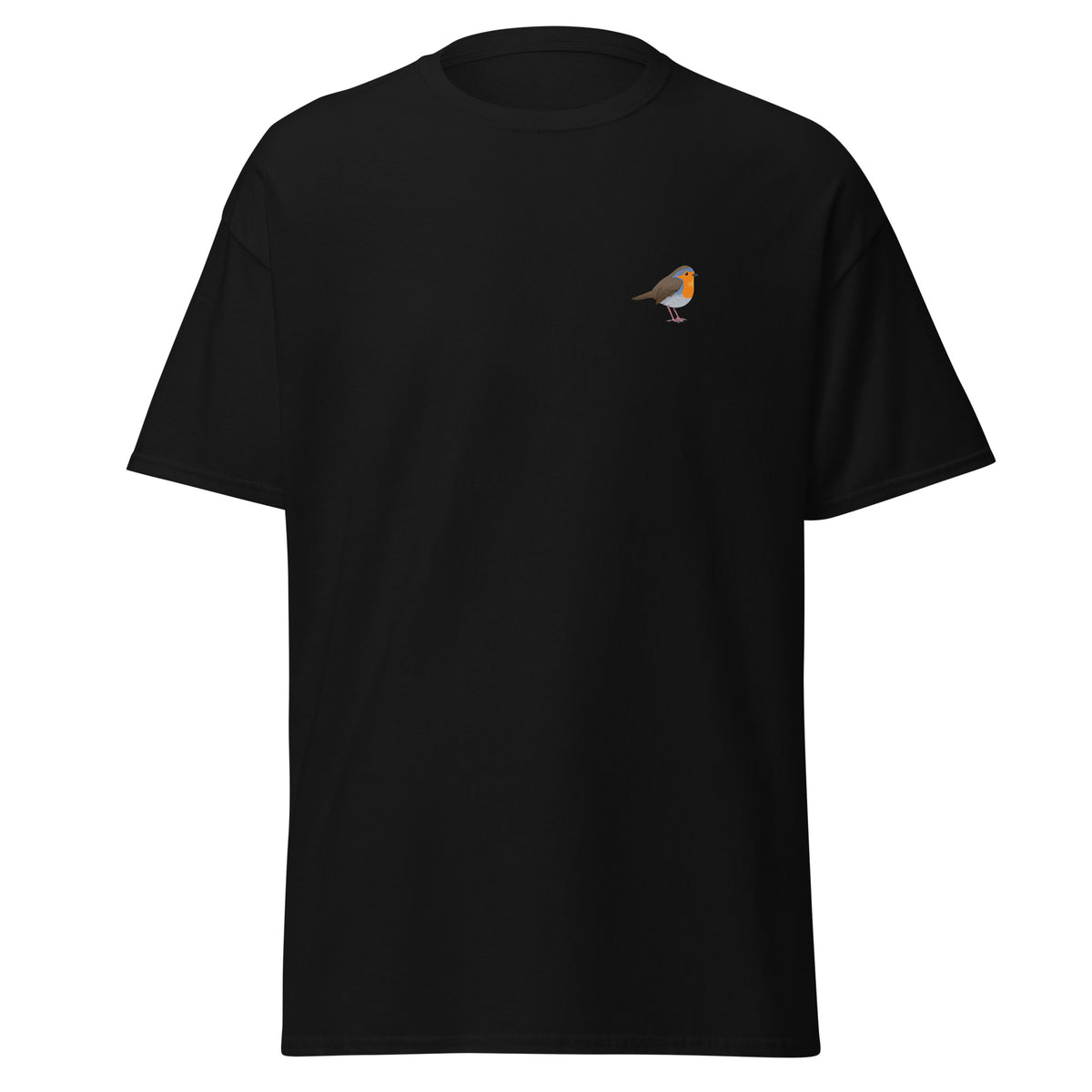Robin unisex bird T-shirt in Black