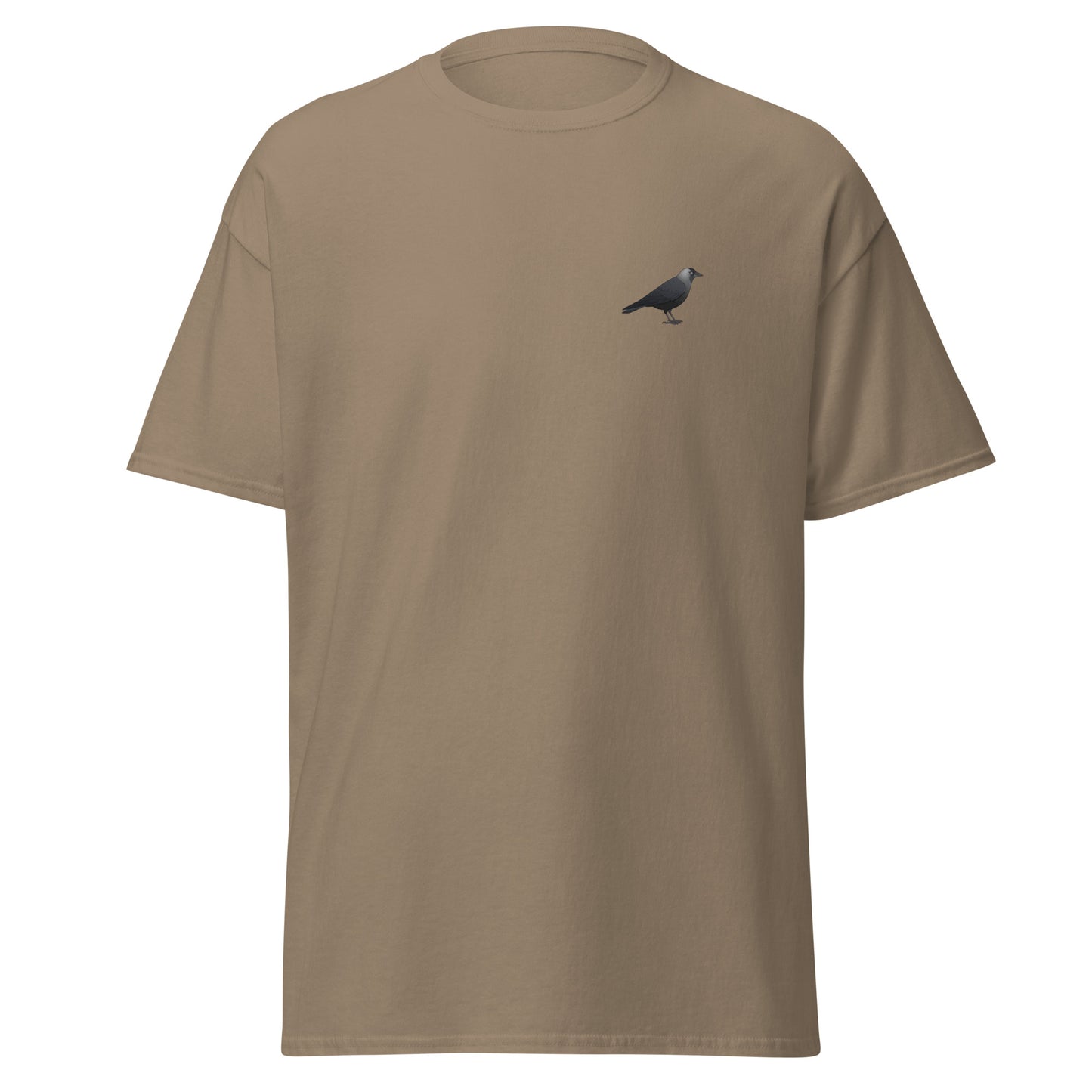Jackdaw unisex bird T-shirt in Brown Savana