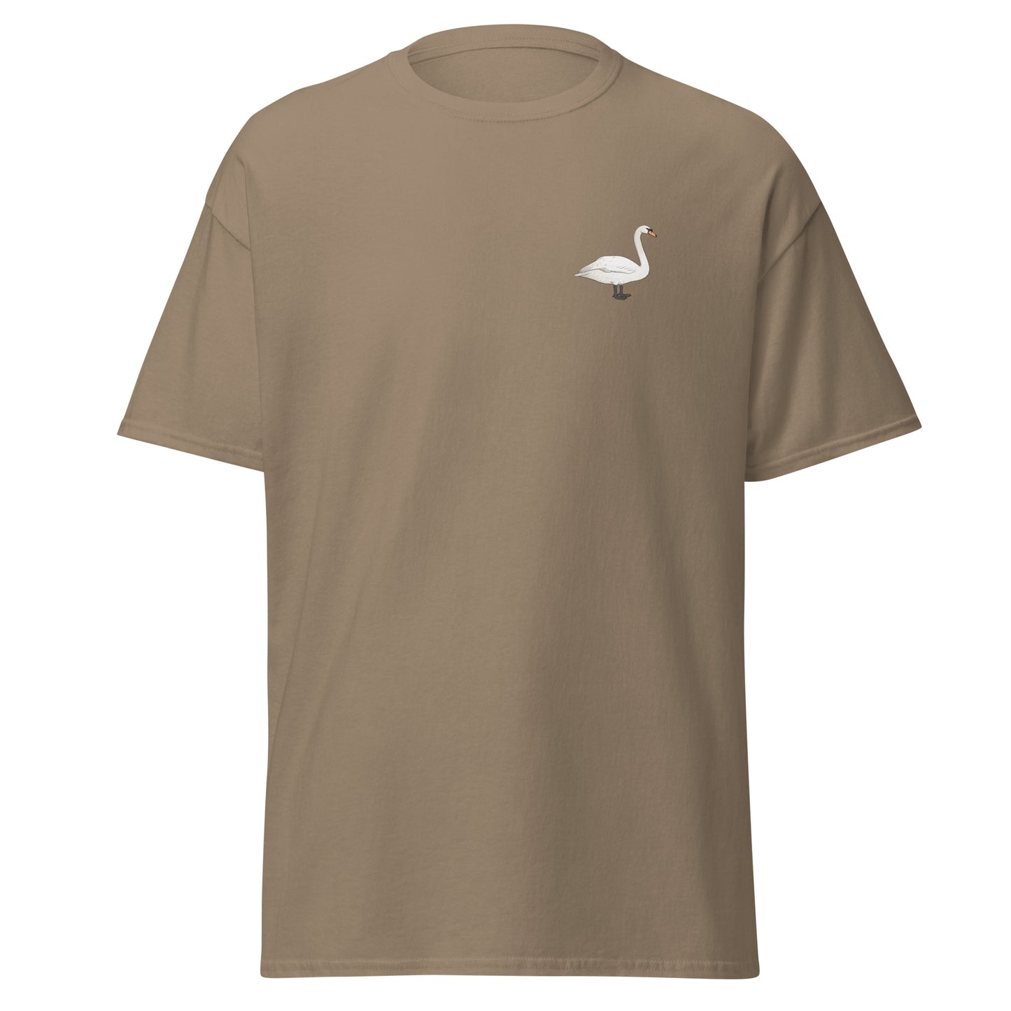 Mute Swan unisex bird T-shirt in Brown Savana