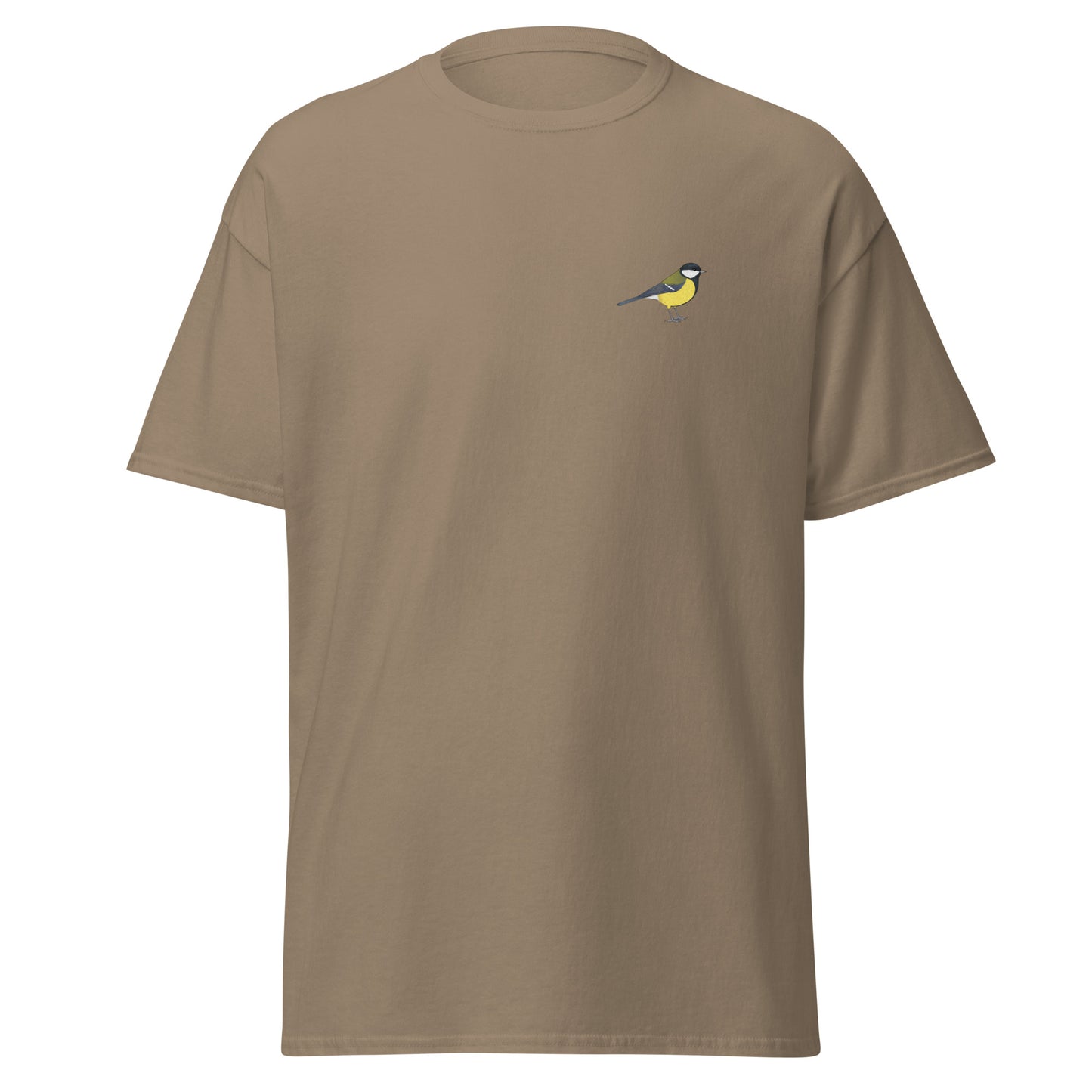 Great Tit unisex bird T-shirt in Brown Savana
