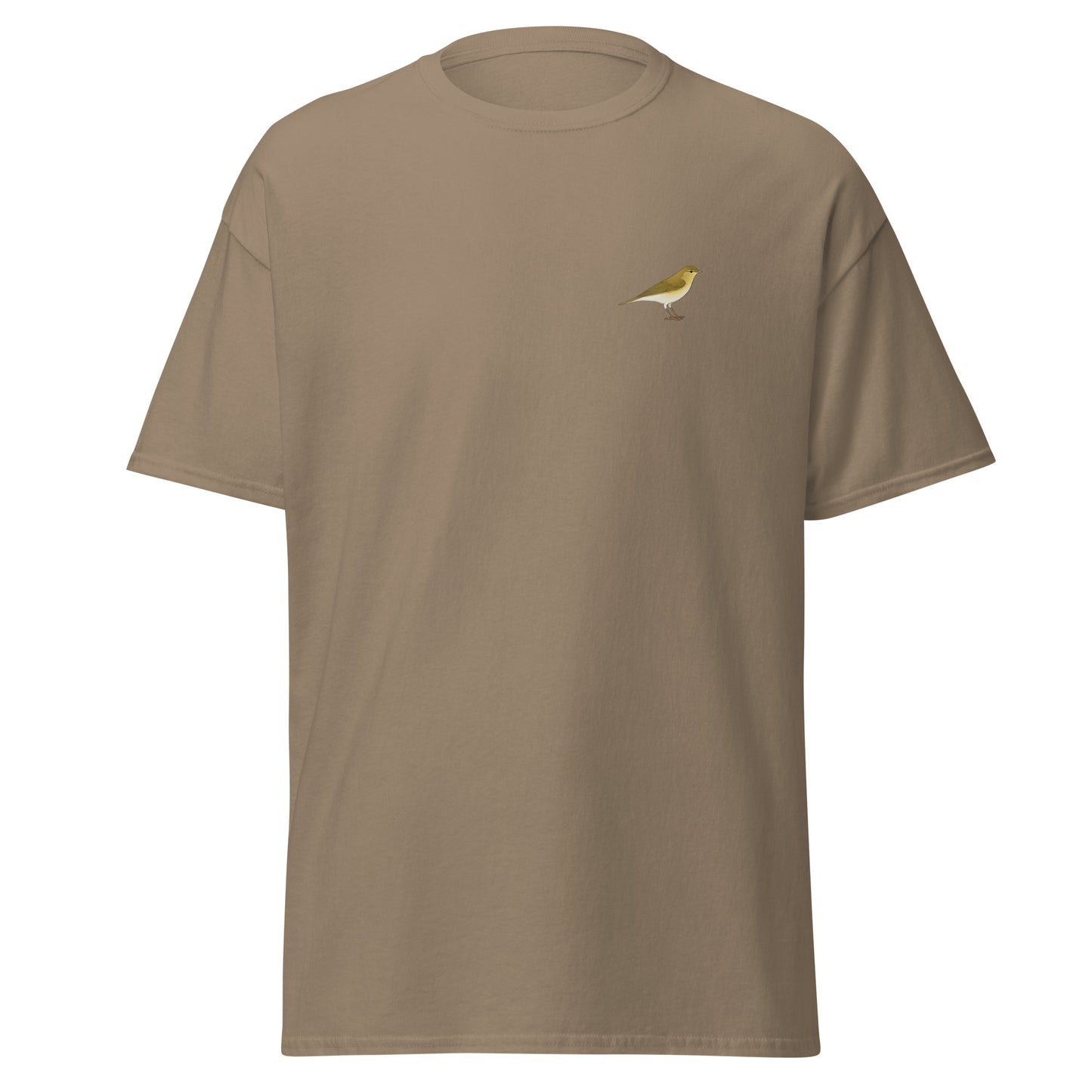 Willow Warbler unisex bird T-shirt in Brown Savana