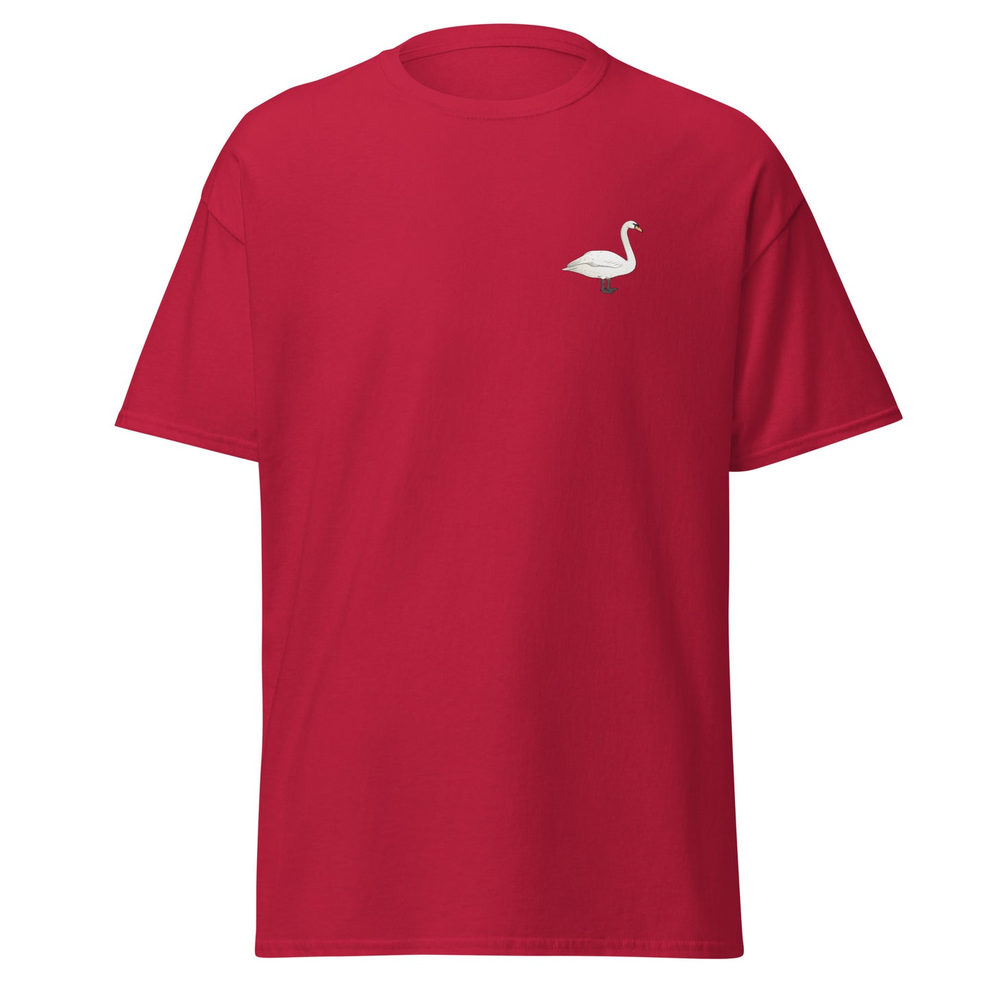 Mute Swan unisex bird T-shirt in Cardinal