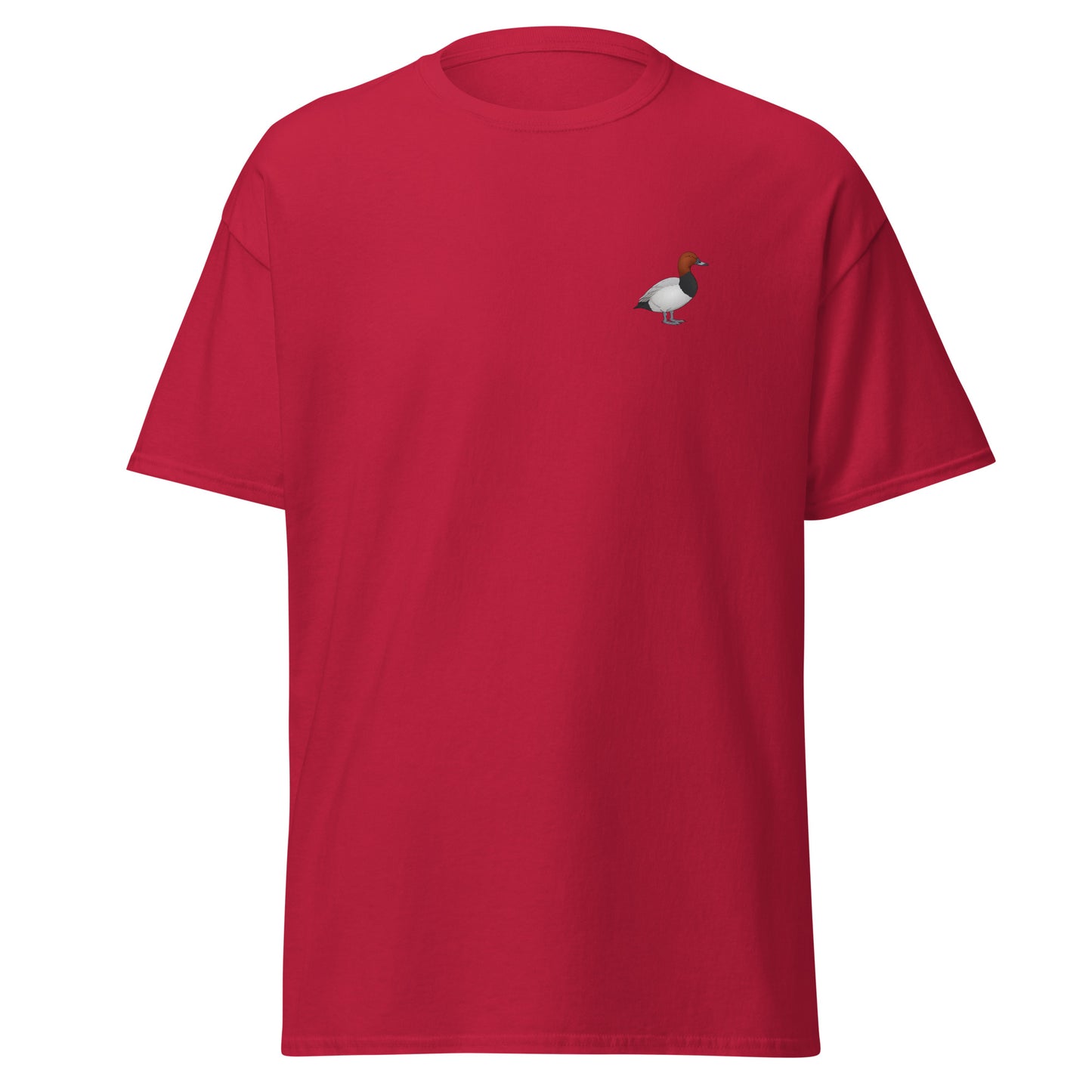 Pochard unisex bird T-shirt in Cardinal