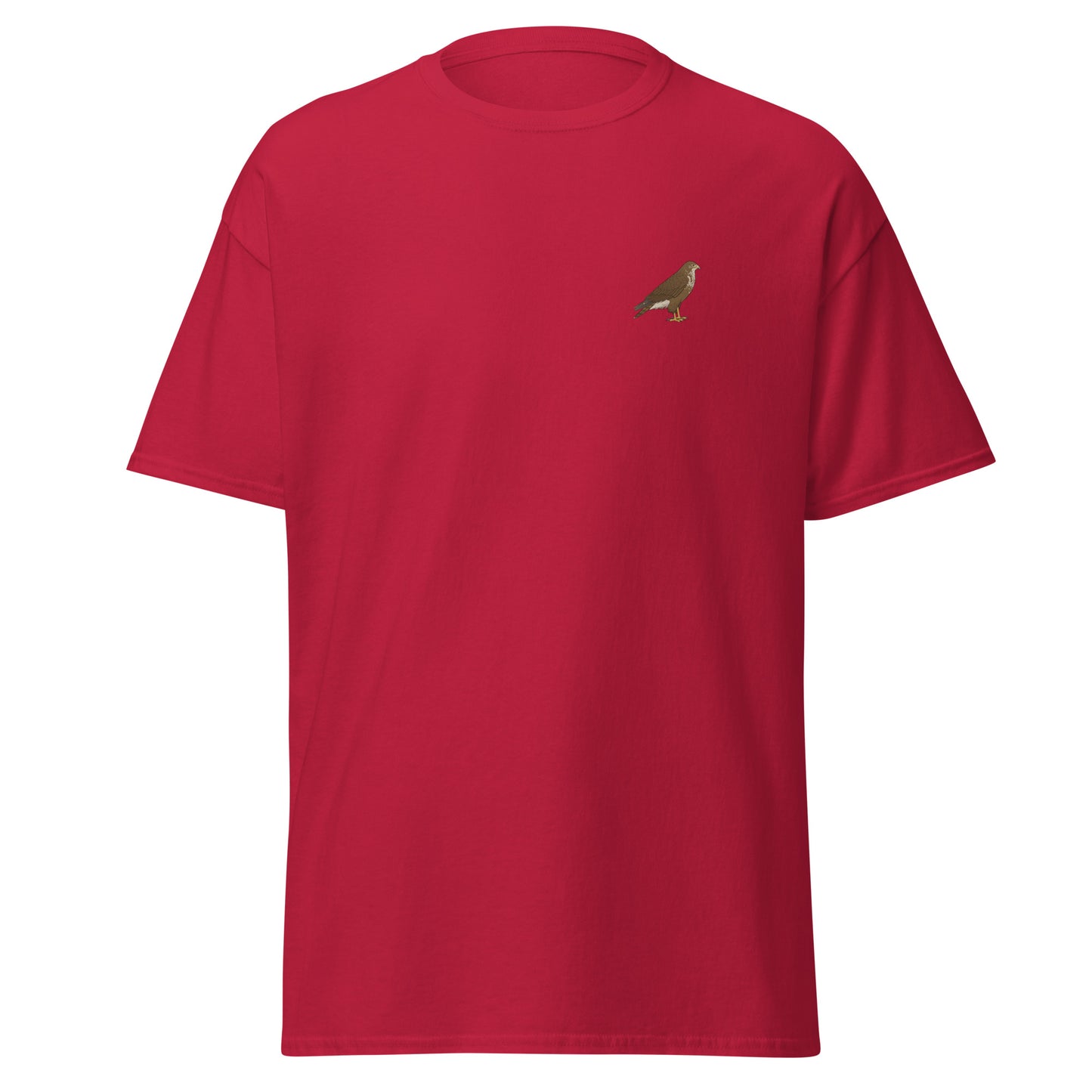Buzzard unisex bird T-shirt in Cardinal