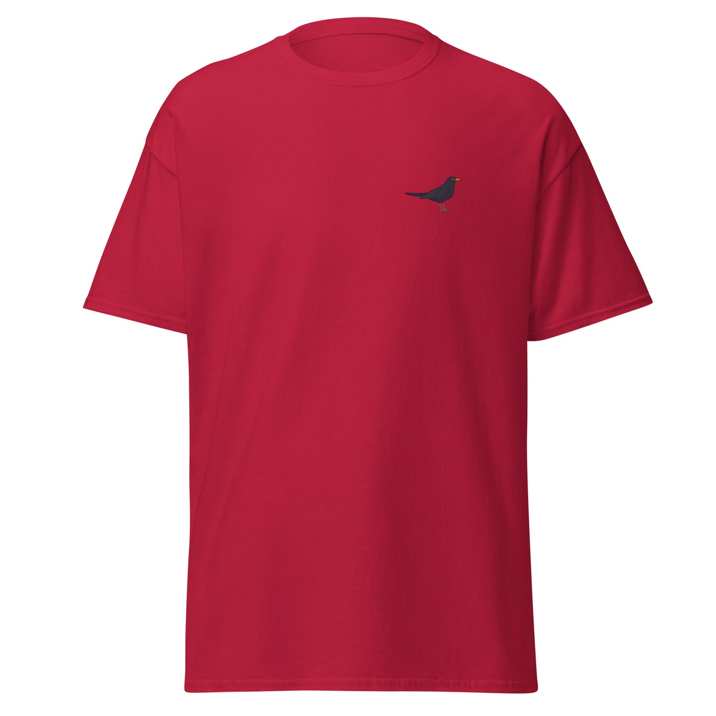 Blackbird unisex bird T-shirt in Cardinal