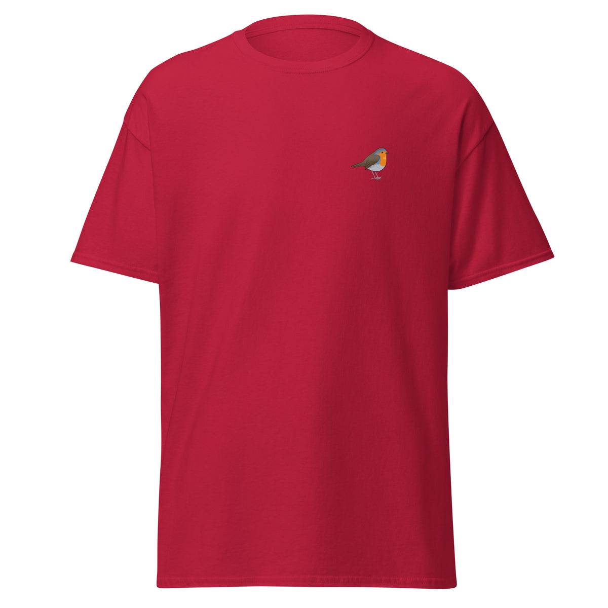 Robin unisex bird T-shirt in Cardinal