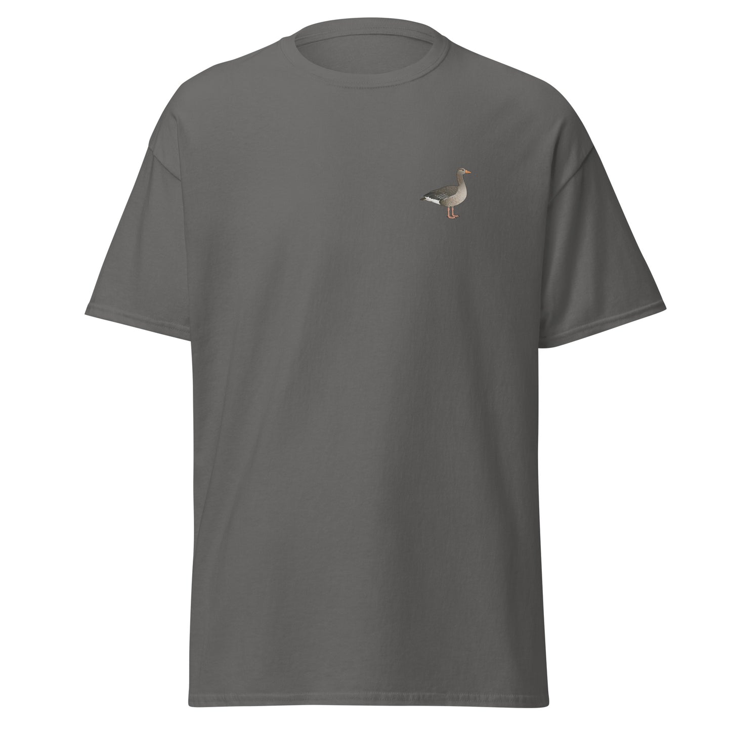 Greylag Goose unisex bird T-shirt in Charcoal
