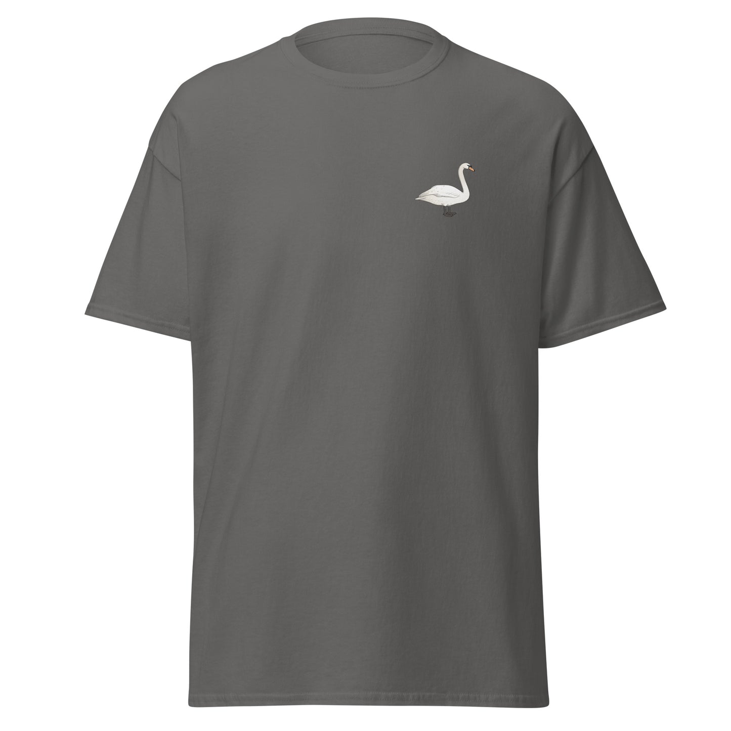 Mute Swan unisex bird T-shirt in Charcoal