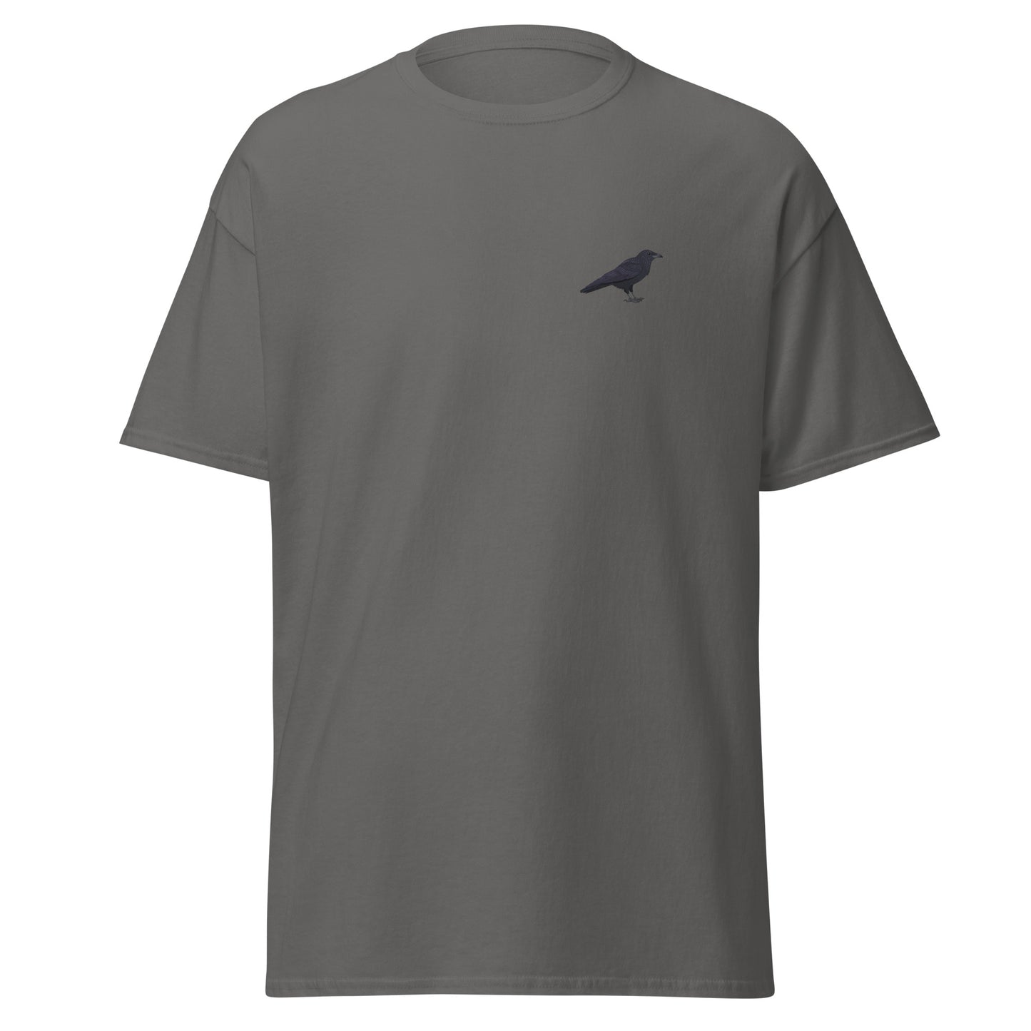 Raven unisex bird T-shirt in Charcoal