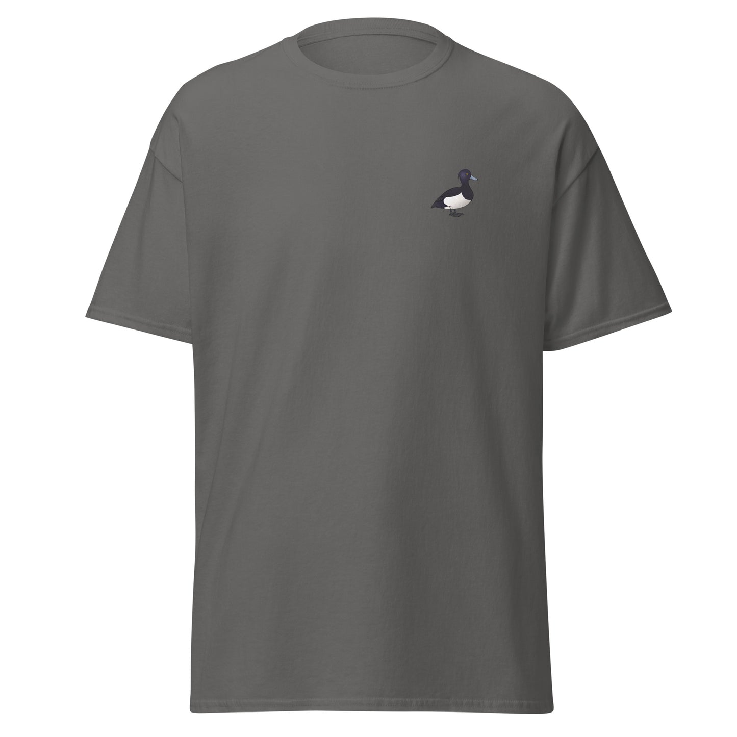 Tufted Duck unisex bird T-shirt in Charcoal