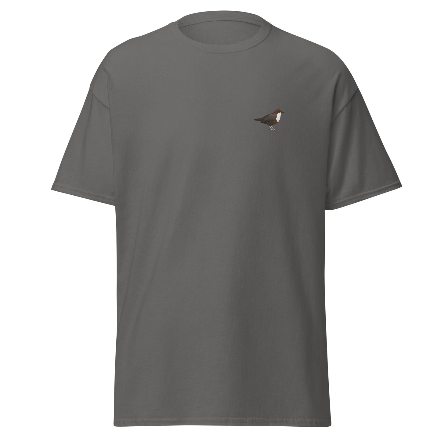 White-throated Dipper unisex bird T-shirt in Charcoal
