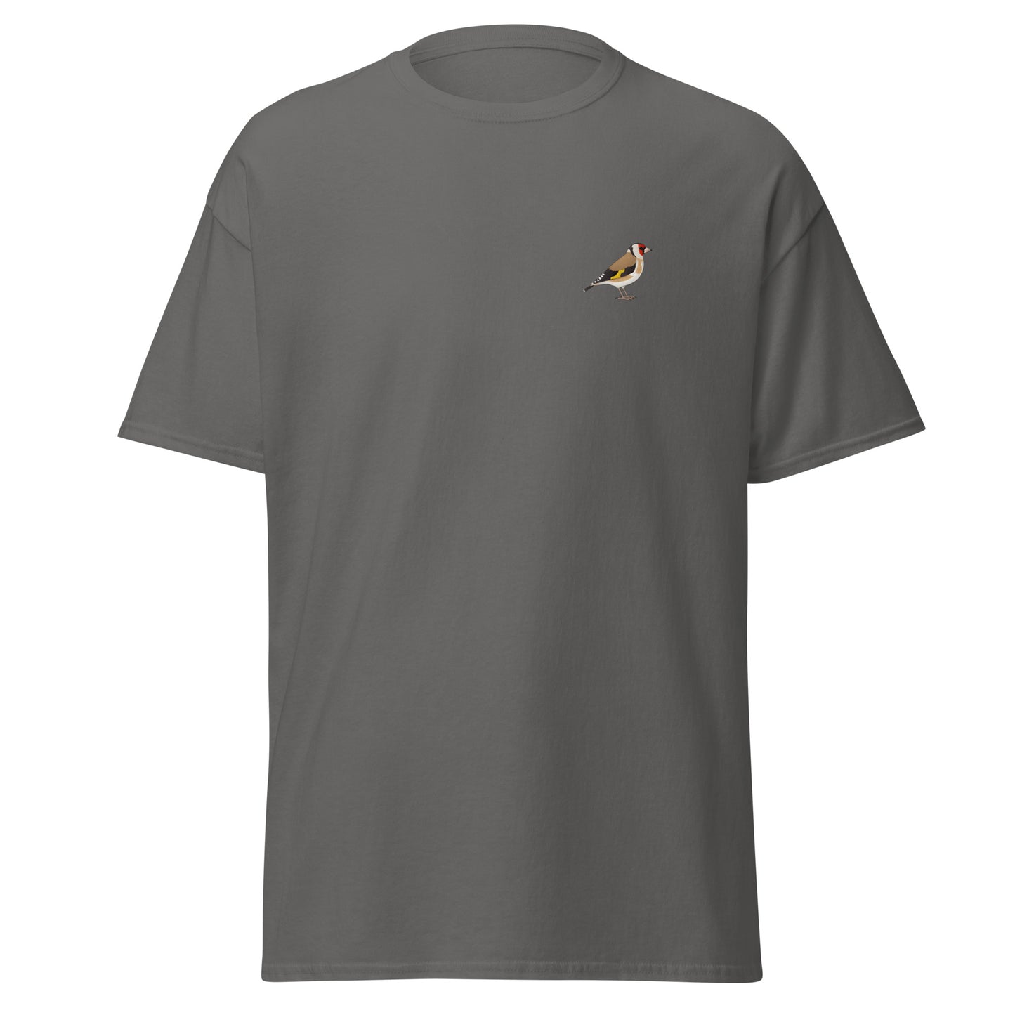 Goldfinch unisex bird T-shirt in Charcoal