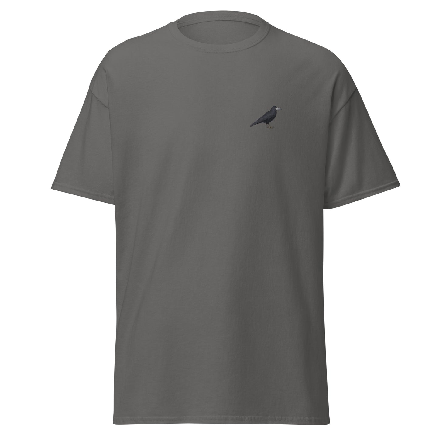Rook unisex bird T-shirt in Charcoal