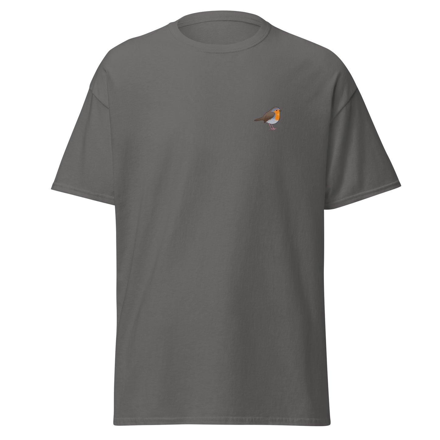 Robin unisex bird T-shirt in Charcoal