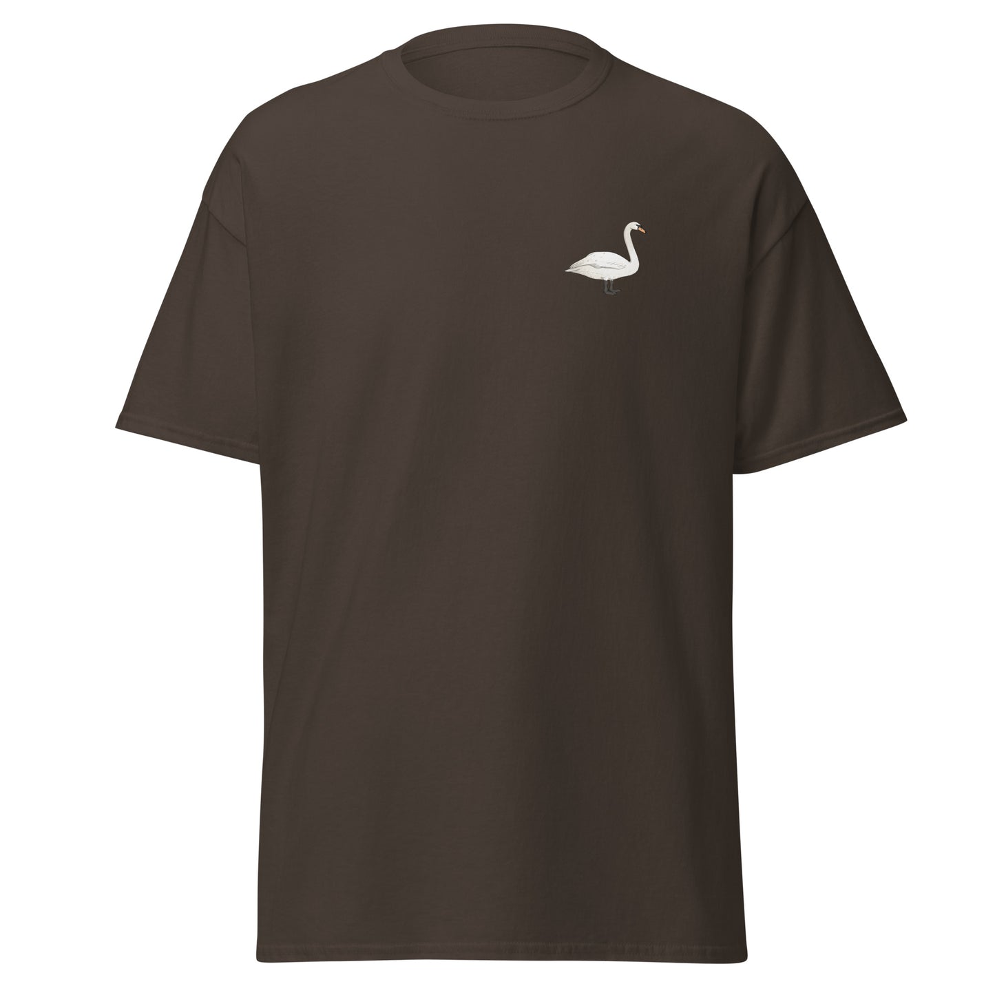 Mute Swan unisex bird T-shirt in Dark Chocolate