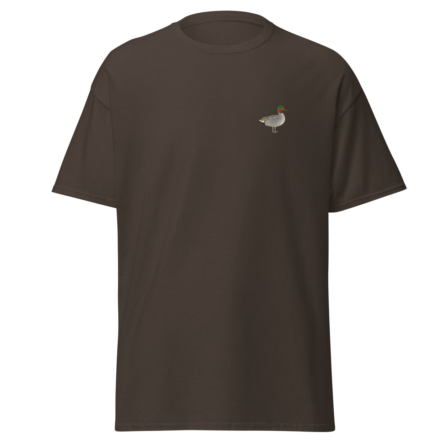 Teal unisex bird T-shirt in Dark Chocolate